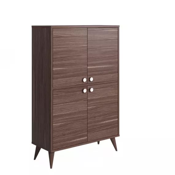 Buffet avec 4 portes effet bois noyer