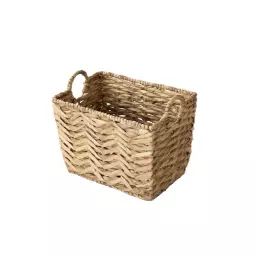 Panier haut en jacinthe d’eau petit modèle – H30 cm