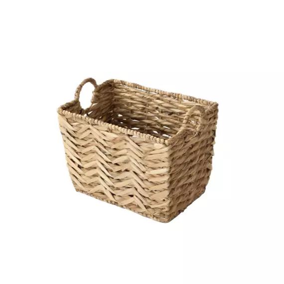 Panier haut en jacinthe d’eau petit modèle – H30 cm