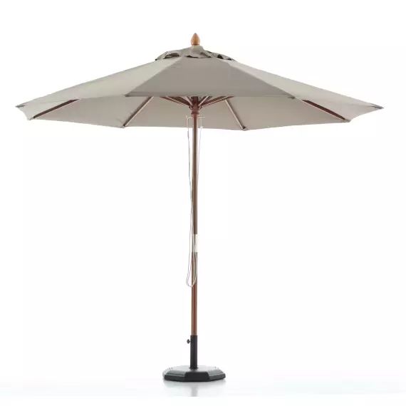 Parasol en bois rond diamètre 3m taupe  – habana