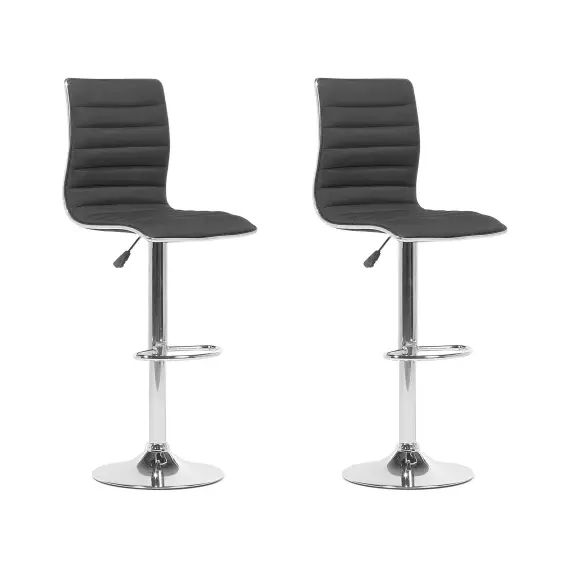 Lot de 2 chaises de bar en tissu noir
