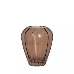 Vase en verre H29cm marron
