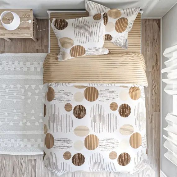 Taie d&rsquo;oreiller 65×65 beige en coton