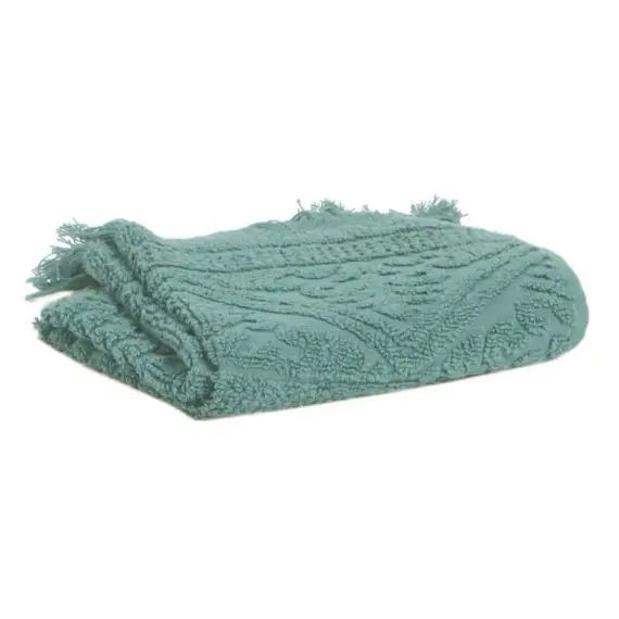 Drap de bain  en coton vert de gris 100 x 180