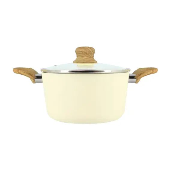 Faitout en aluminium Ø20cm crème – compatible induction