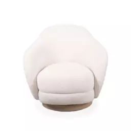 Fauteuil rembourré Bozzolo en Tissu, Bois – Couleur Blanc – 75 x 86.54 x 72 cm – Designer Sarah Lavoine