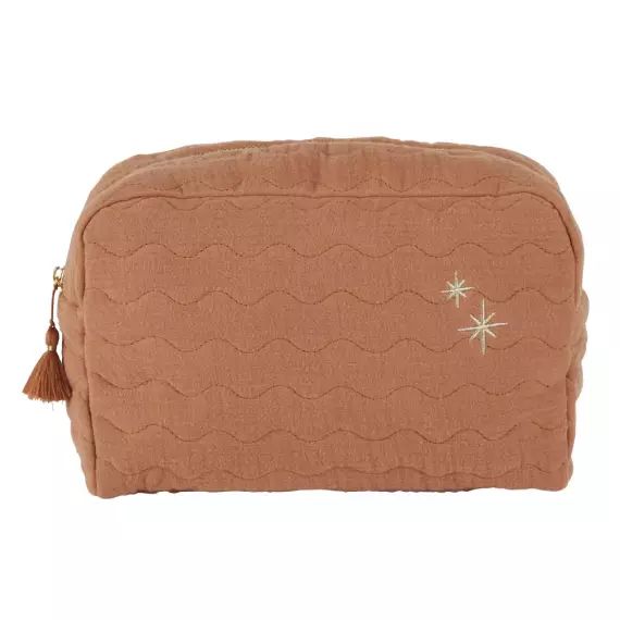 Trousse de toilette bébé rose matelassée