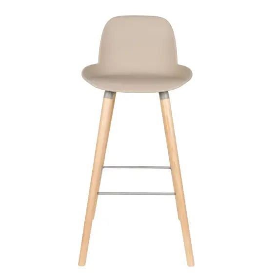 Tabouret de bar en polypropylène taupe