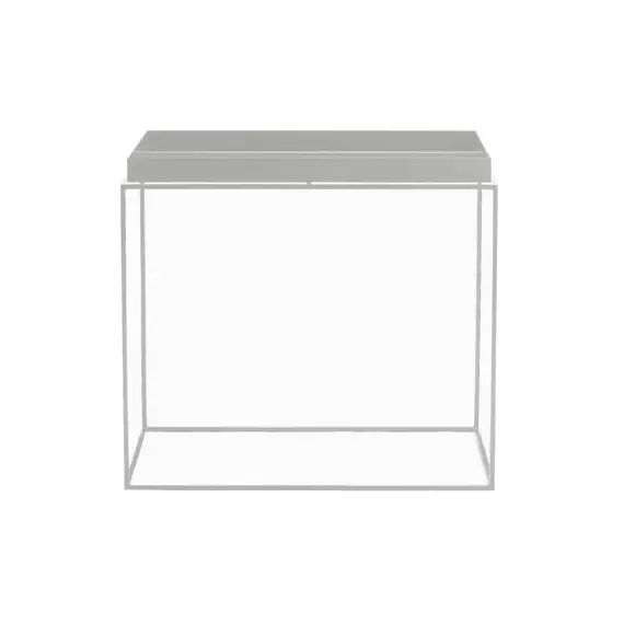 Table d’appoint Tray en Métal, Acier laqué – Couleur Gris – 60 x 40 x 50 cm – Designer  Studio