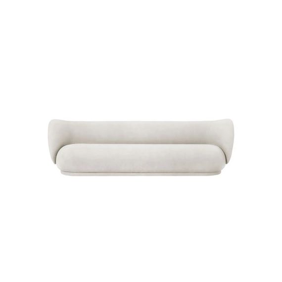 Canapé 3 places ou + Rico en Tissu, Bois – Couleur Blanc – 260 x 130.45 x 79 cm – Designer Trine Andersen