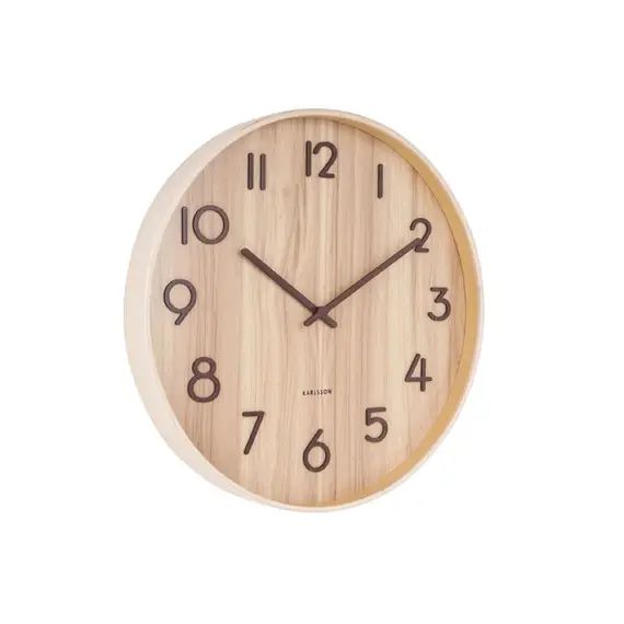 Horloge murale ronde en bois D60cm bois clair
