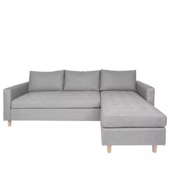 Firenze – Canapé d&rsquo;angle réversible en tissu et pieds en bois naturel L219cm