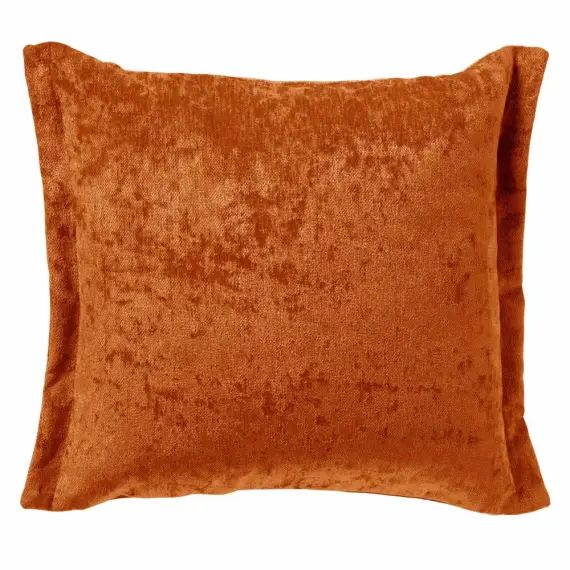 Housse de coussin orange en polyester-45×45 cm uni