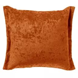 Housse de coussin orange en polyester-45×45 cm uni