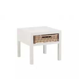 Table de chevet bohème en bois avec tiroir