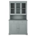 image de vaisseliers & vitrines scandinave Vaisselier 5 portes 2 tiroirs vert de gris