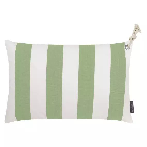 Housses de coussin rayées vert/blanc avec corde – Lot de 2- 60×40