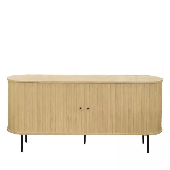 Lucie – Buffet aux portes coulissantes en bois et métal L160cm – Couleur – Bois clair