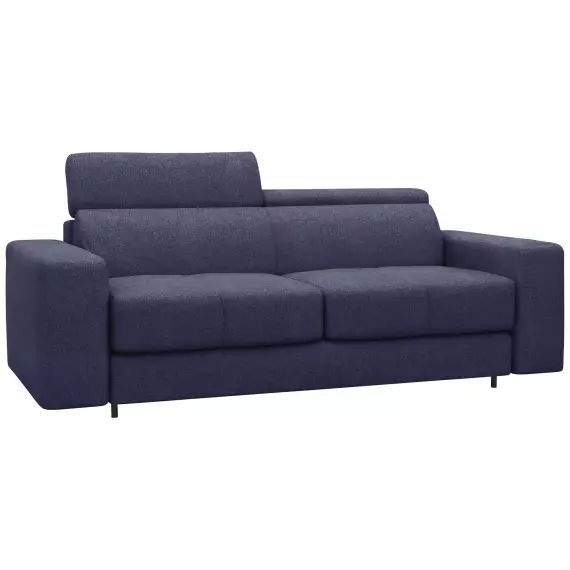 Canapé droit convertible 3 places MODENA coloris bleu