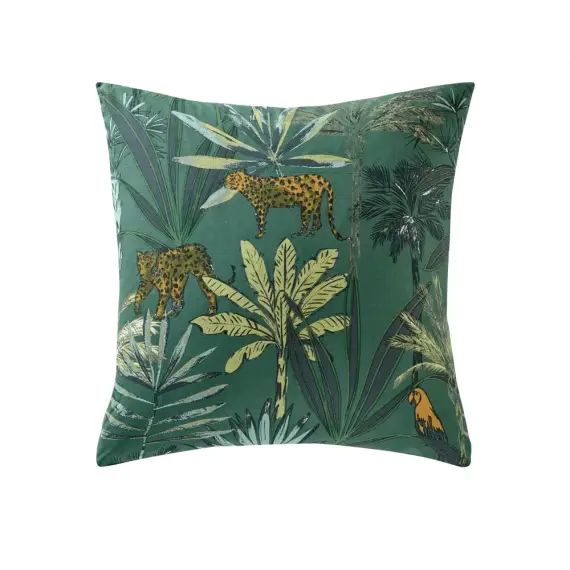 Taie d&rsquo;oreiller réversible 65×65 verte en coton