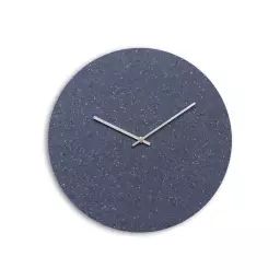 Horloge murale en fibres textiles bleu D38cm