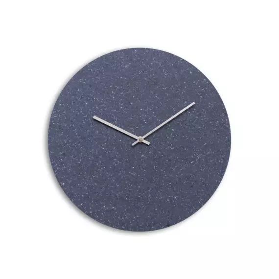 Horloge murale en fibres textiles bleu D38cm