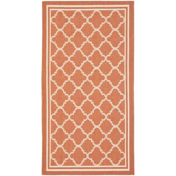 Tapis interieur / exterieur en terracotta & bone, 122 x 170 cm