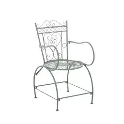 Chaise de jardin avec accoudoirs en métal Vert antique