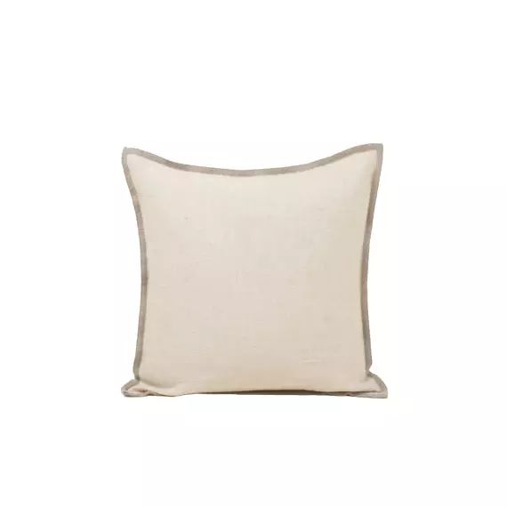 Housse de coussin 40×40 cm Naturel et bourdon taupe