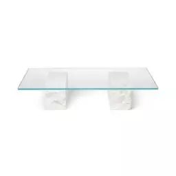 Table basse Mineral en Verre – Couleur Blanc – 87.72 x 87.72 x 25 cm – Designer Trine Andersen