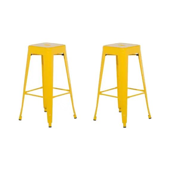 Lot de 2 tabourets de bar jaune de 76 cm