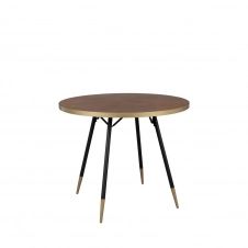 Table à manger ronde D91cm métal / bois foncé
