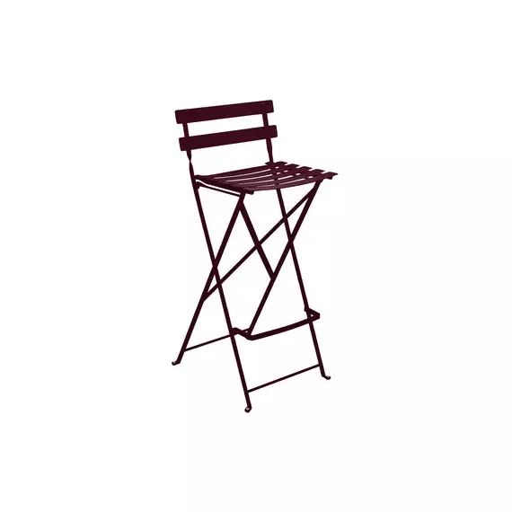 Chaise de bar pliante Bistro en Métal, Acier laqué – Couleur Rouge – 42 x 53.13 x 95 cm – Designer Studio