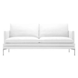 Canapé 2 places William en Tissu, Aluminium poli – Couleur Blanc – 180 x 138.21 x 87 cm – Designer Damian Williamson