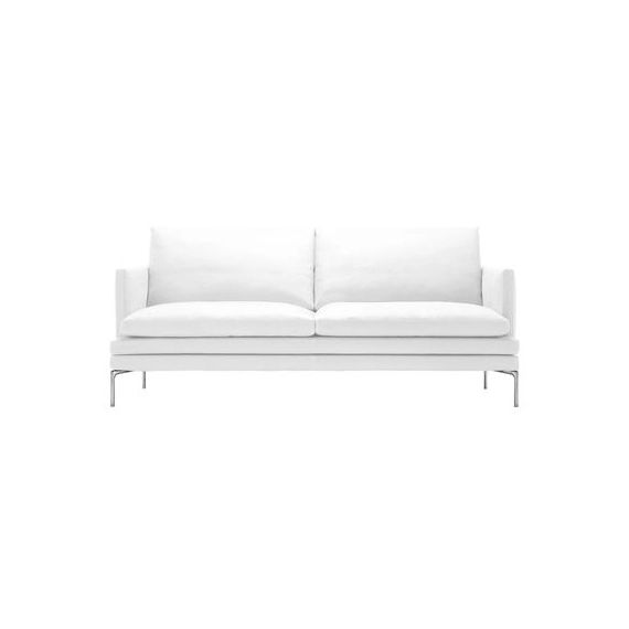 Canapé 2 places William en Tissu, Aluminium poli – Couleur Blanc – 180 x 138.21 x 87 cm – Designer Damian Williamson