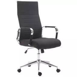 Chaise de bureau réglable pivotante en tissu Noir
