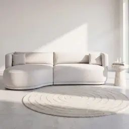 Canapé d&rsquo;angle gauche 3/4 beige sable