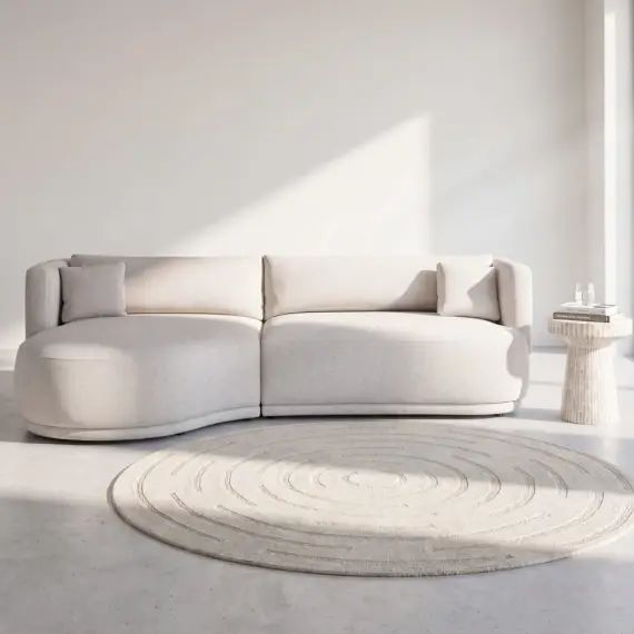 Canapé d&rsquo;angle gauche 3/4 beige sable