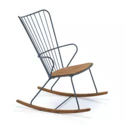 Rocking chair Paon en Métal, Bambou – Couleur Bleu – 59 x 71.14 x 95 cm – Designer Henrik  Pedersen
