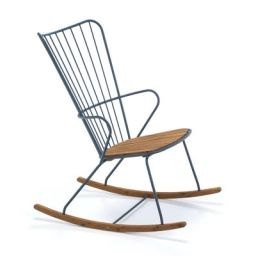 Rocking chair Paon en Métal, Bambou – Couleur Bleu – 59 x 71.14 x 95 cm – Designer Henrik  Pedersen