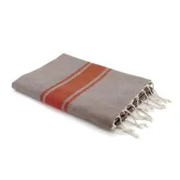 Fouta bicolore 100×200 Taupe clair et terracotta