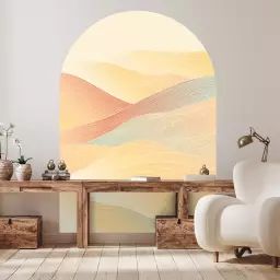 Papier Peint arche coucher de soleil désertique 85x60cm