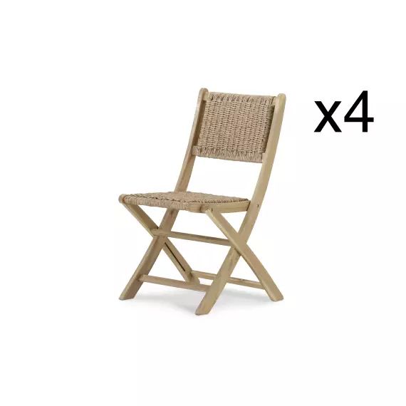 Pack de 4 chaises en bois sans accoudoirs enea pliants