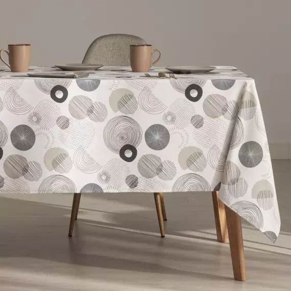 Nappe en coton biologique antitâche imprimée multicolore 140×300 cm