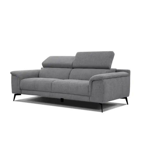Canapé droit 3 places tissu gris