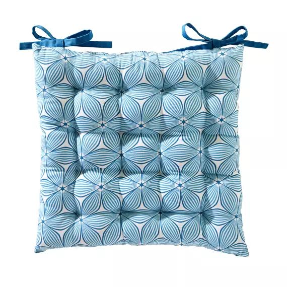 Galette de chaise bleue 40×40 en coton