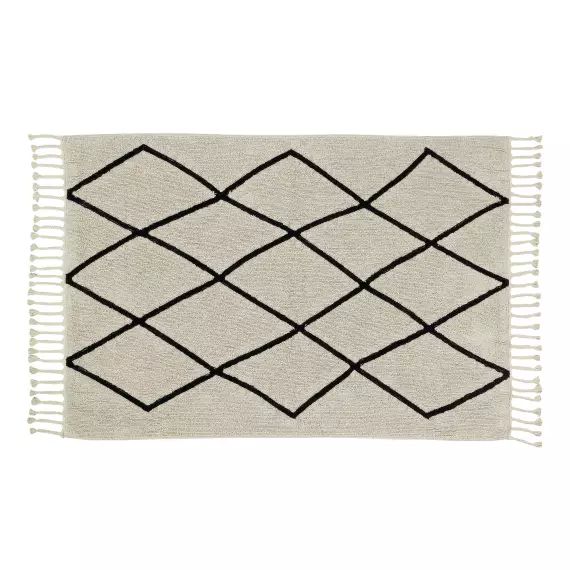 Tapis ethnique design en coton beige 140×200