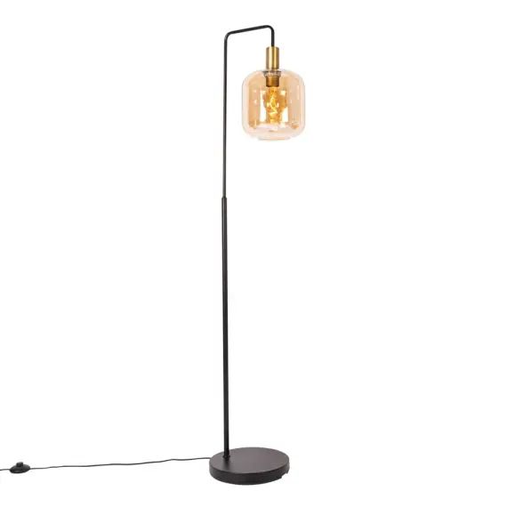 Lampadaire en verre orange