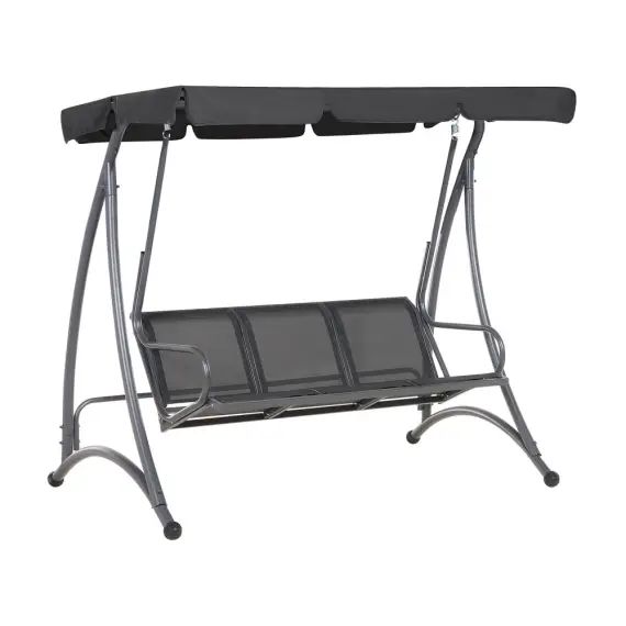 Balancelle de jardin en métal et tissu noir