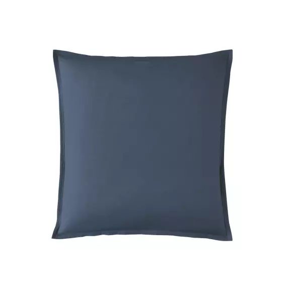 Taie d’oreiller en percale de coton bleu nuit 65×65
